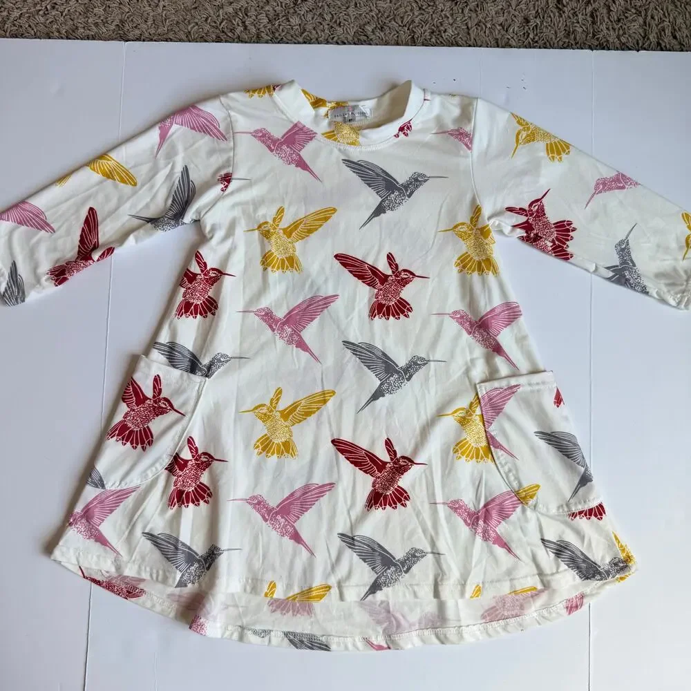 Bailey's Blossoms Hummingbird Off-White Dress Girls 5T - Picture 2 of 8